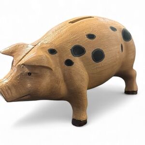 Vintage Cast Iron Piggy Bank Doorstop